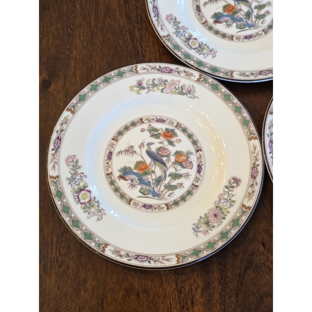 Vintage LOT Of 3 "KUTANI CRANE" by WEDGWOOD Bone China 6" Bread Dessert Plate - Picture 4 of 6
